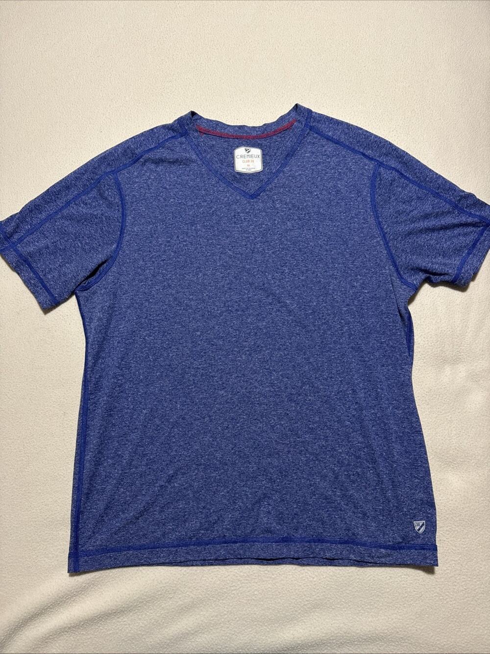 Cremieux Club 38 Blue V-Neck Performance Wear T-Shirt, Size M